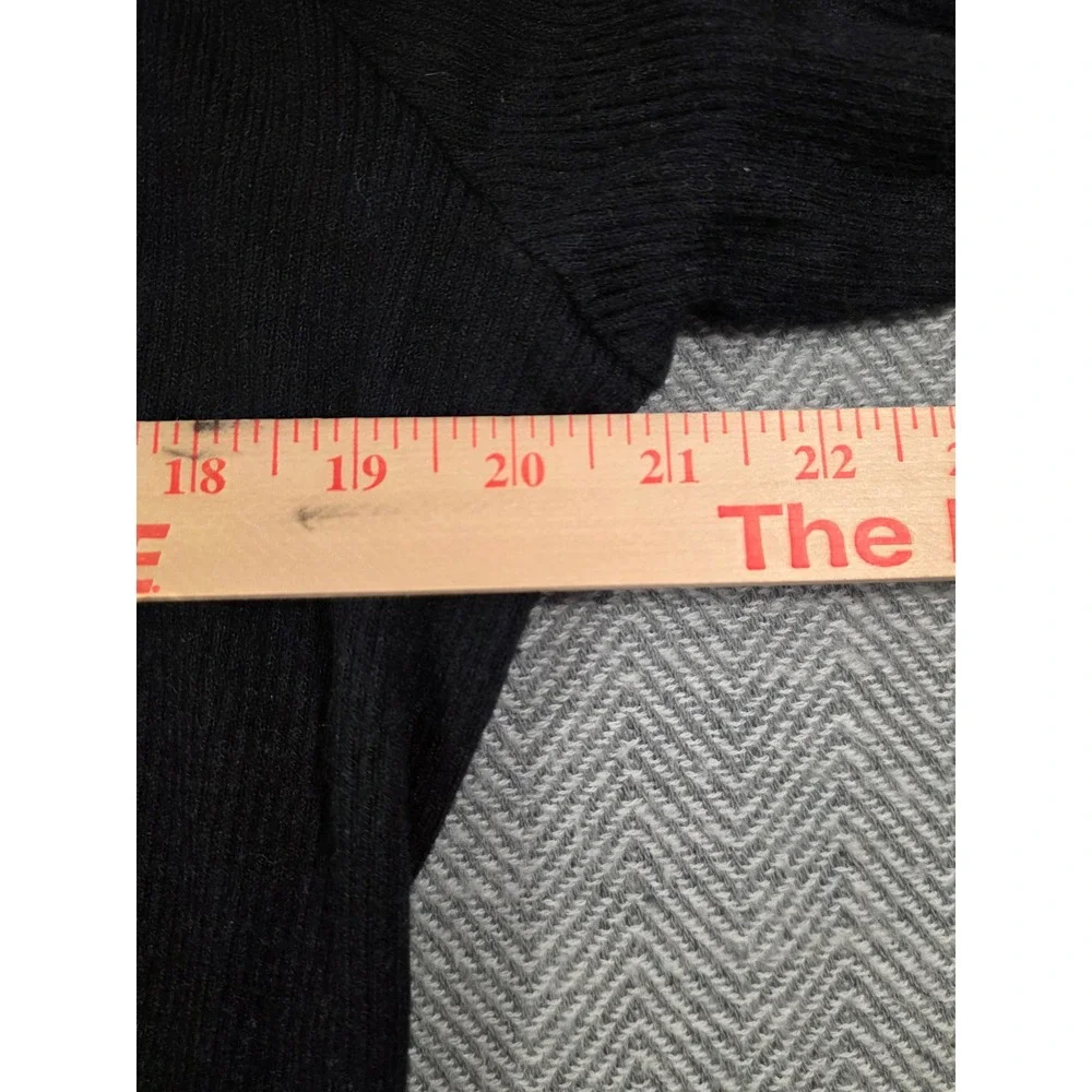 Maurices Black Lace Trim Thermal Henley Long Sleeve Top Plus Size 1X Ribbed Knit